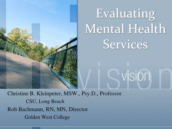 evaluating mental health services