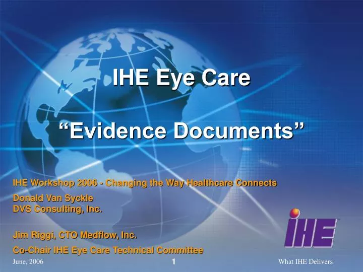 ihe eye care evidence documents