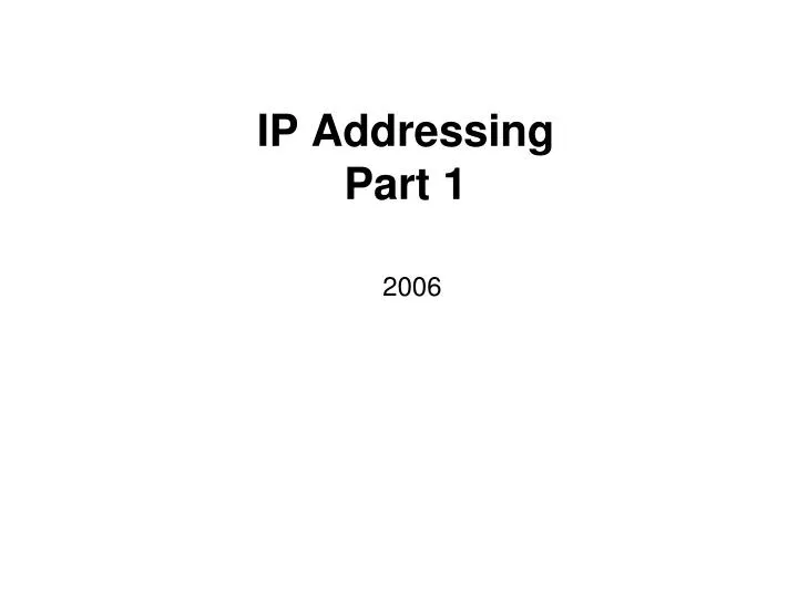 ip addressing part 1