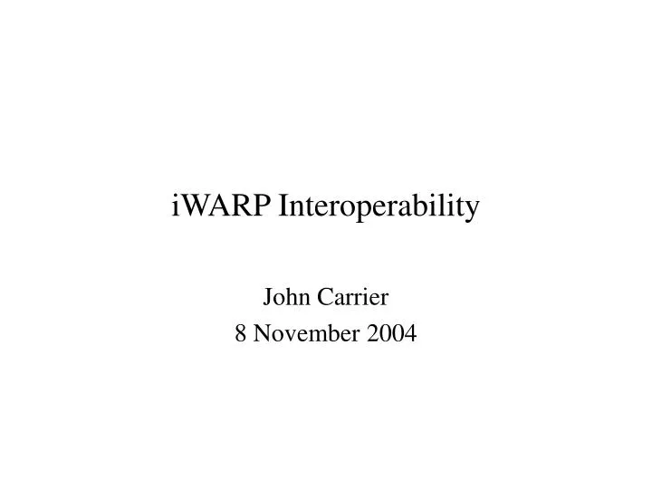 iwarp interoperability
