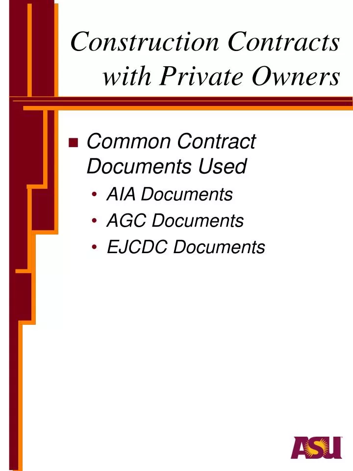 construction contracts with private owners