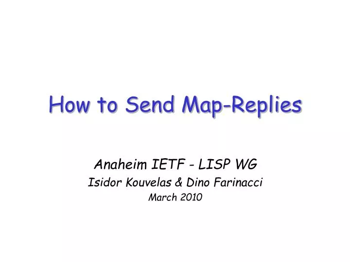 how to send map replies