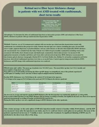 Retinal nerve fiber layer thickness change in patients with wet AMD treated with ranibizumab,