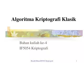 algoritma kriptografi klasik