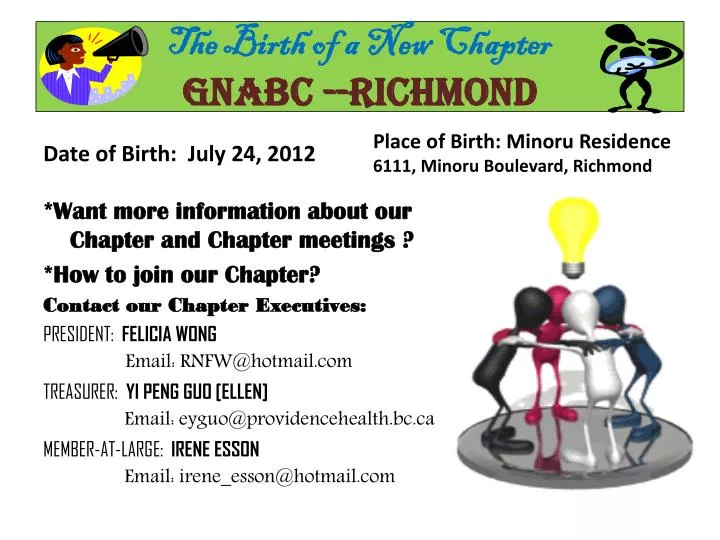 the birth of a new chapter gnabc richmond