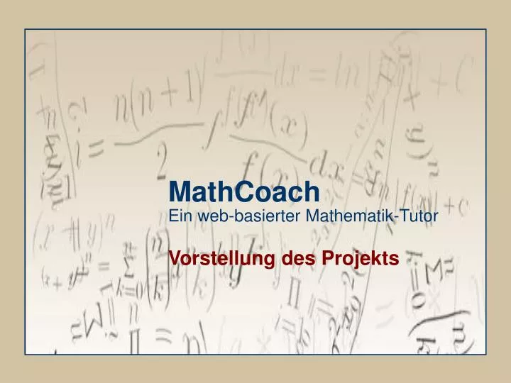 mathcoach ein web basierter mathematik tutor