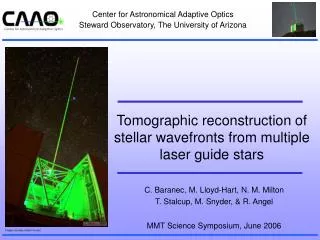 Tomographic reconstruction of stellar wavefronts from multiple laser guide stars