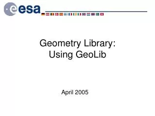Geometry Library: Using GeoLib