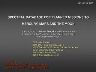 SPECTRAL DATABASE FOR PLANNED MISSIONS TO MERCURY, MARS AND THE MOON