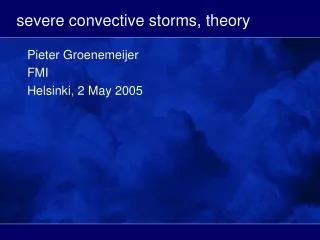 severe convective storms, theory