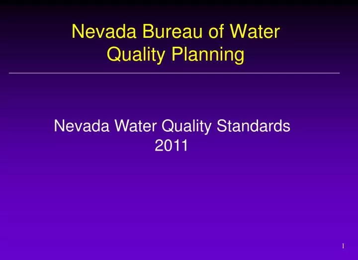 nevada bureau of water quality planning