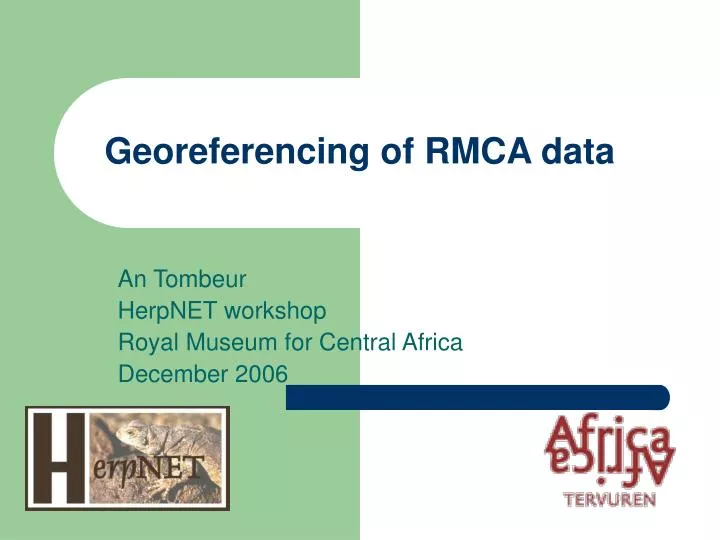 georeferencing of rmca data