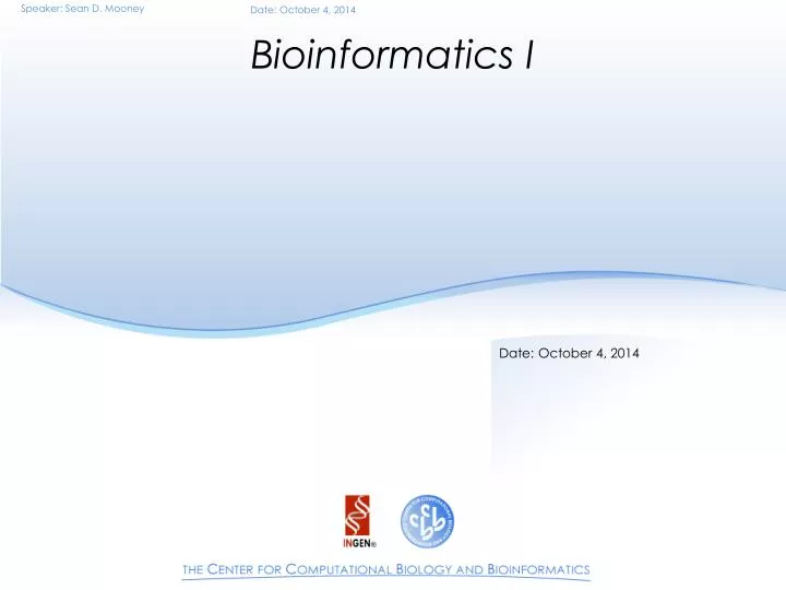 bioinformatics i