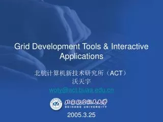 Grid Development Tools &amp; Interactive Applications