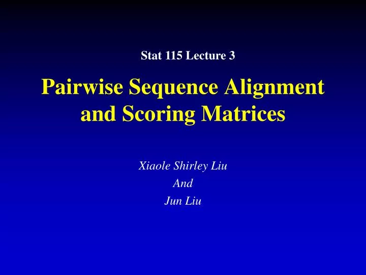 pairwise sequence alignment and scoring matrices