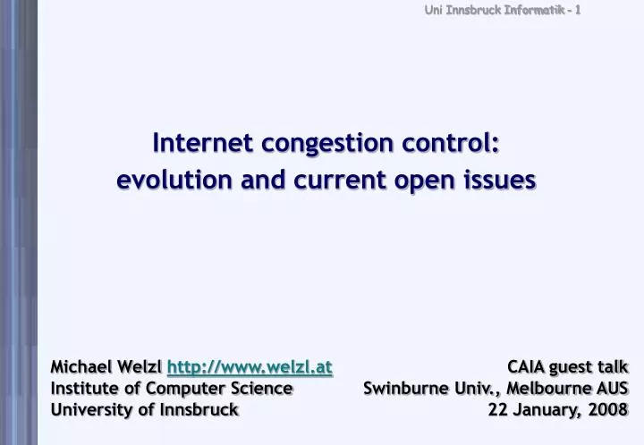 internet congestion control evolution and current open issues