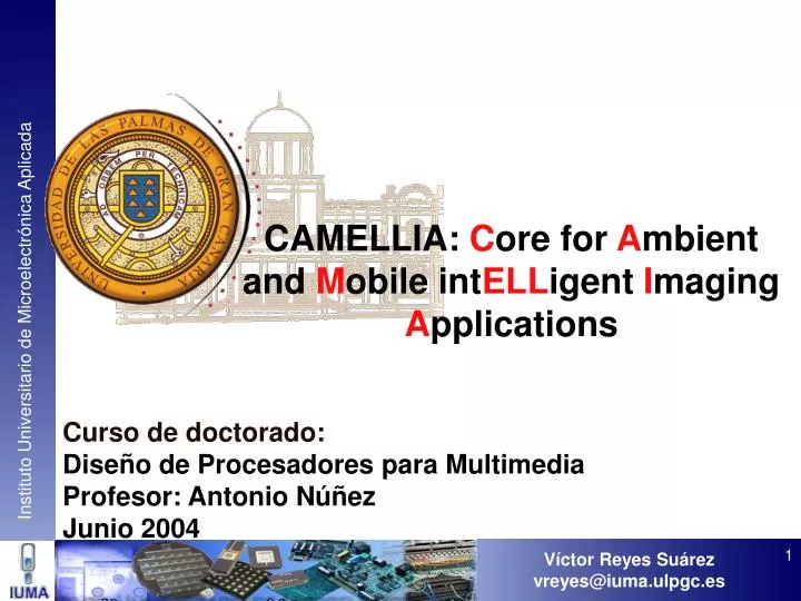 camellia c ore for a mbient and m obile int ell igent i maging a pplications