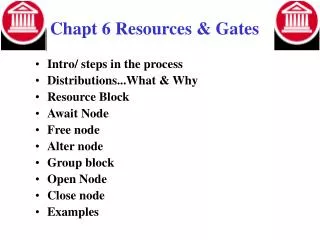 Chapt 6 Resources &amp; Gates