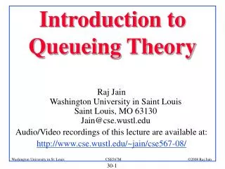 Introduction to Queueing Theory