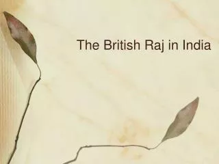 The British Raj in India