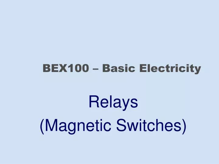 bex100 basic electricity