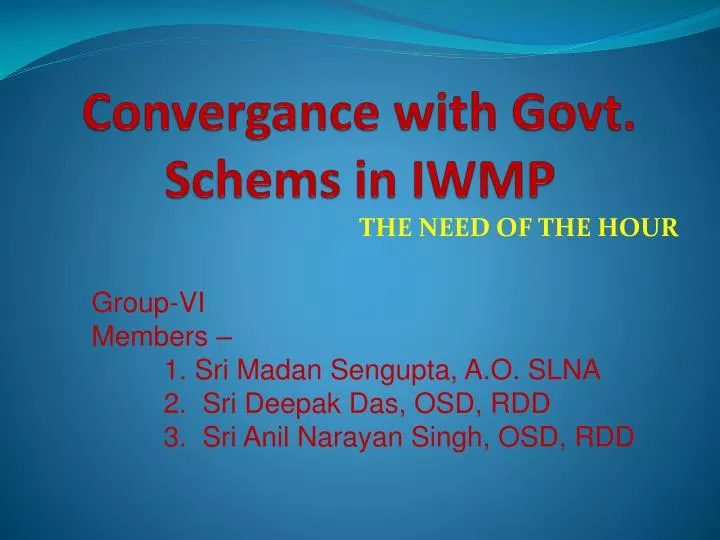 convergance with govt schems in iwmp