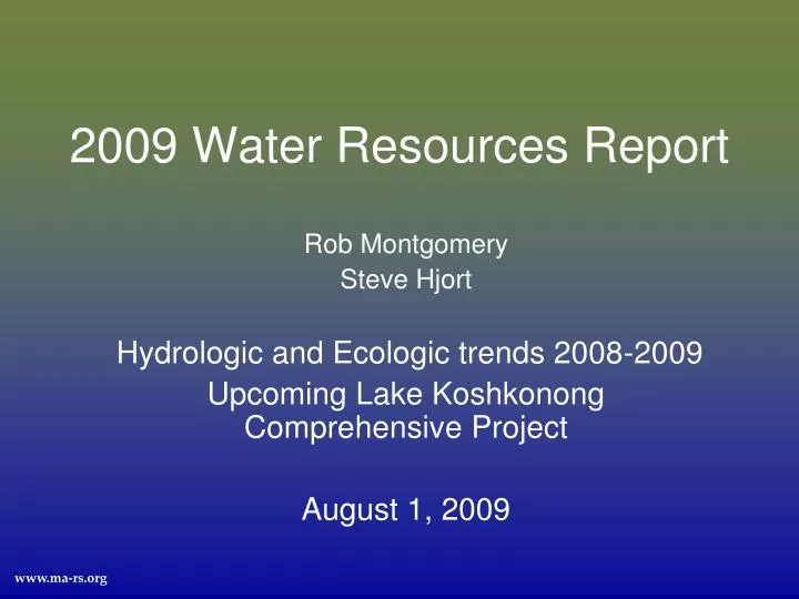2009 water resources report