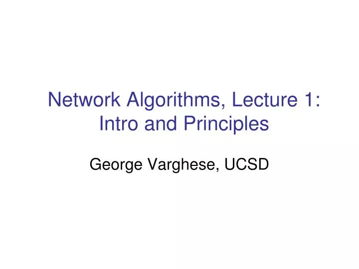 network algorithms lecture 1 intro and principles