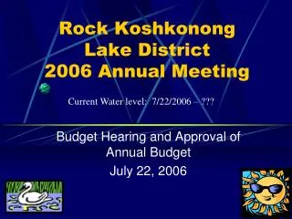 Rock Koshkonong Lake District 2006 Annual Meeting