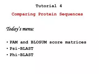 Comparing Protein Sequences