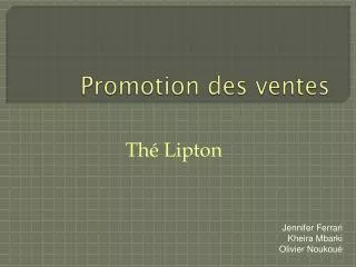 promotion des ventes