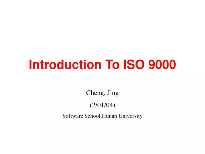 introduction to iso 9000