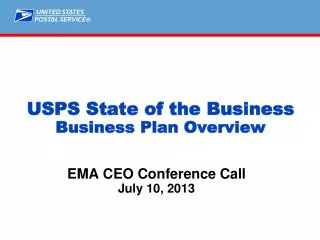 USPS State of the Business Business Plan Overview