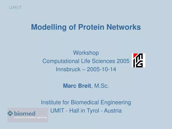 modelling of protein networks