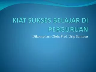 kiat sukses belajar di perguruan