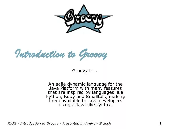 introduction to groovy