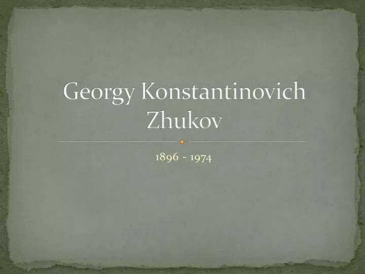 georgy konstantinovich zhukov
