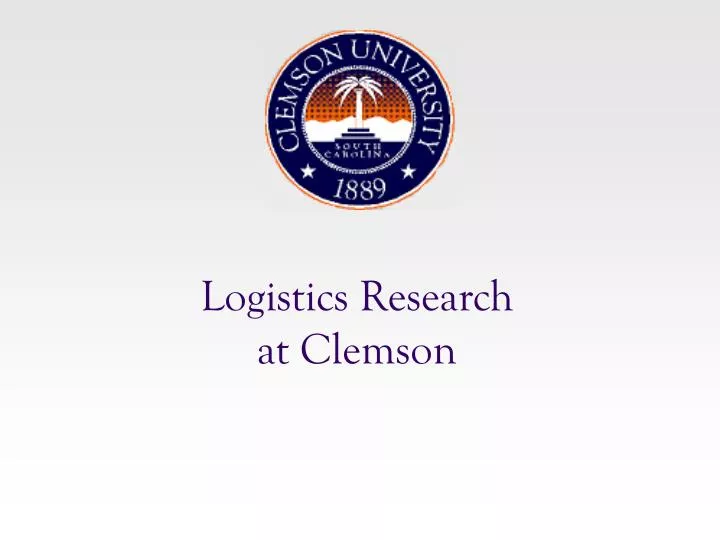 logistics research at clemson