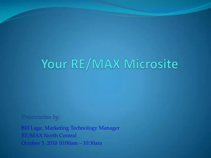 your re max microsite