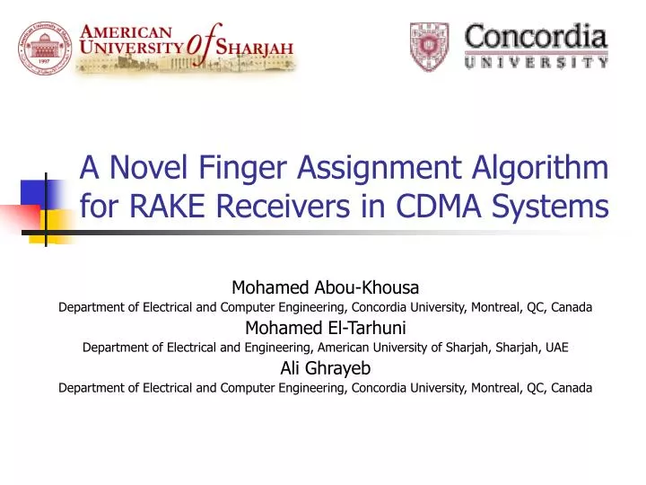 a novel finger assignment algorithm for rake receivers in cdma systems