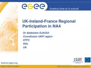 UK-Ireland-France Regional Participation in NA4