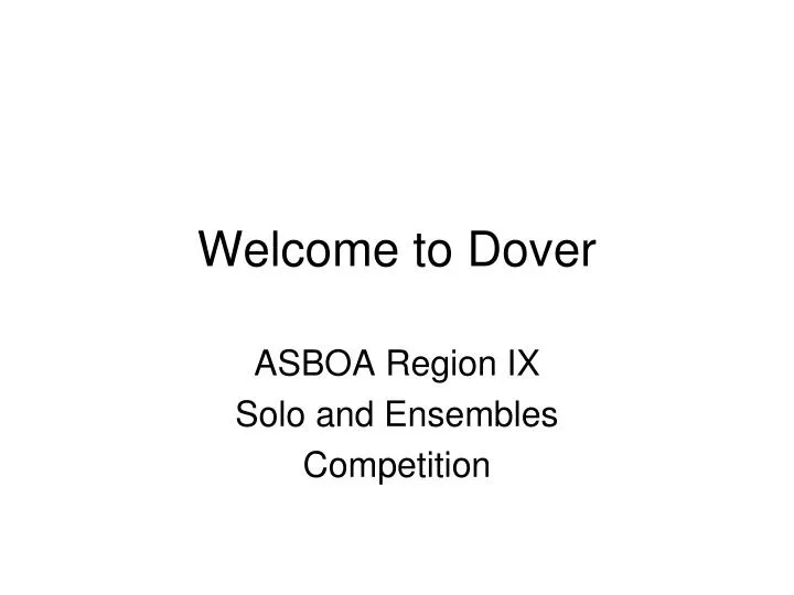 welcome to dover