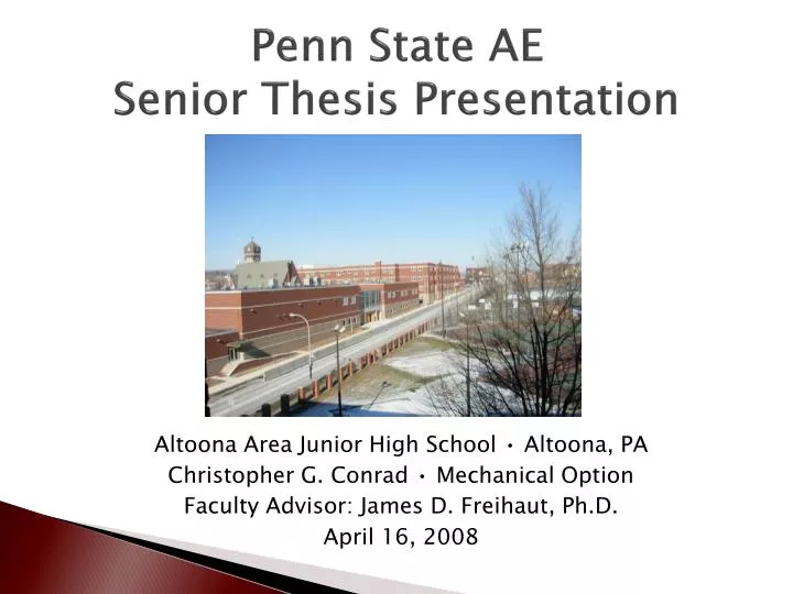 penn state ae senior thesis presentation