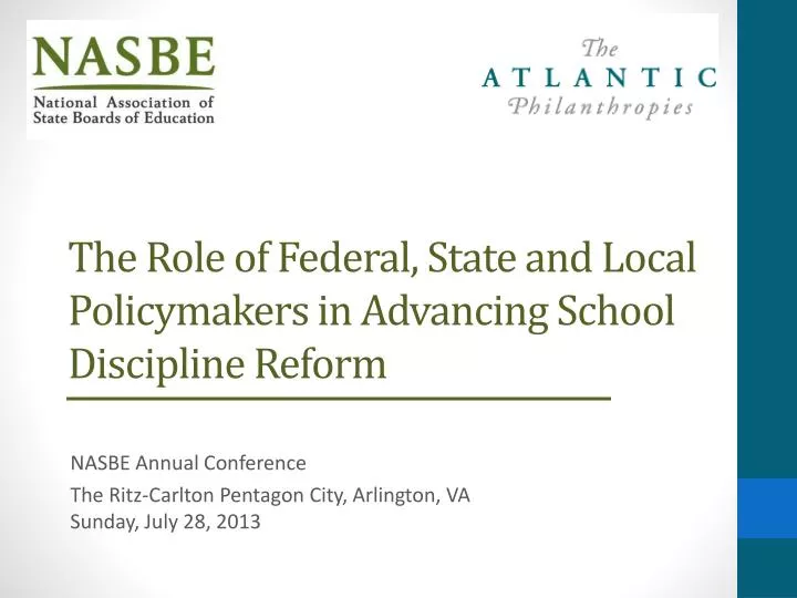 the role of federal state and local policymakers in advancing school discipline reform
