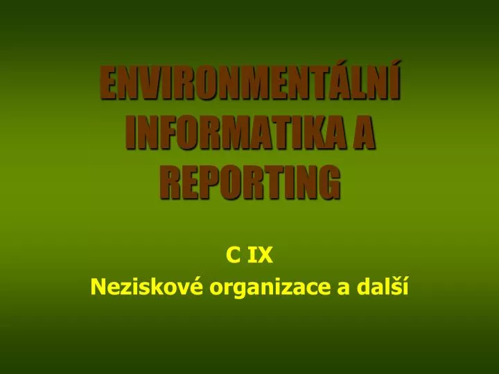 environment ln informatika a reporting