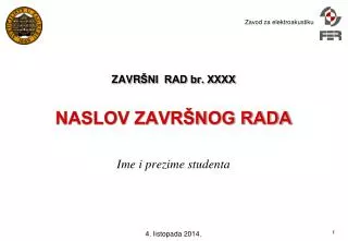 zavr ni rad br xxxx naslov zavr nog rada