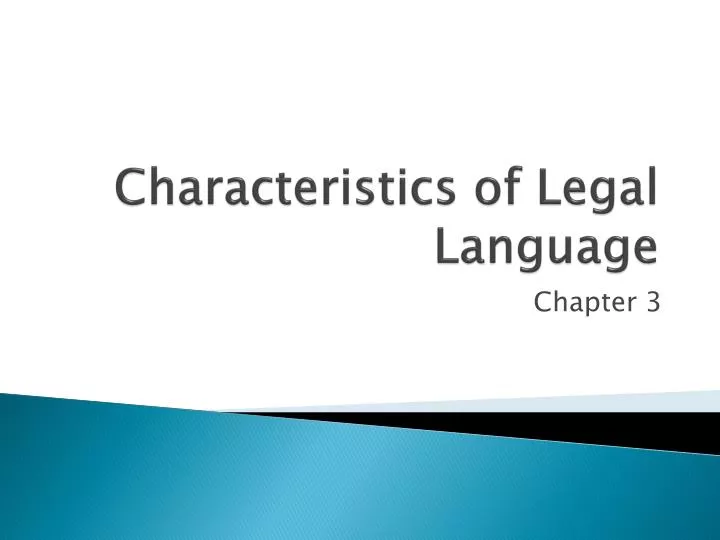 characteristics of legal language