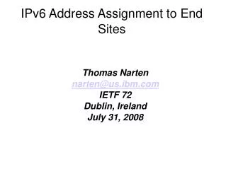 IPv6 Address Assignment to End Sites