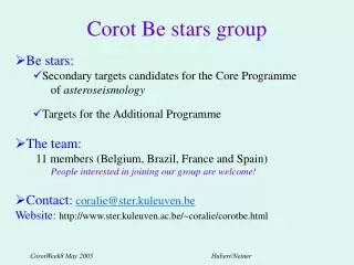 Corot Be stars group