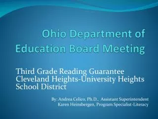 Ohio Department of Education Board Meeting